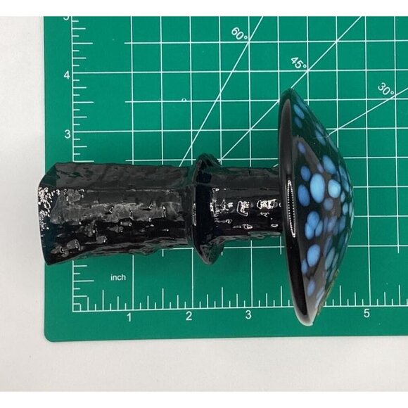 Bo Borgstrom Åseda Ebeling Reuss Blown Glass Mushroom-4.5 in Cobalt-Sweden-NOS - Picture 6 of 8